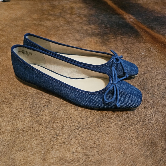 LOFT Shoes - Loft Blue Denim Ballet Flats New 9.5